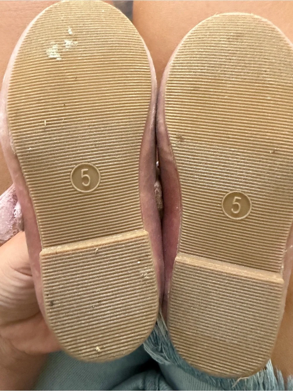 GAP Toddler Mary Jane Flats in Light Pink with Burgundy Velvet Bow